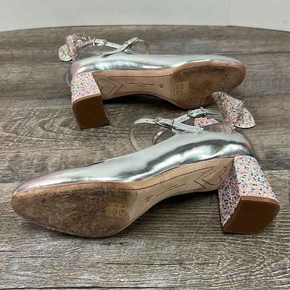 Sophia Webster Lilia Mid Mary Jane Silver Heels – Crystal Bow Block Heel – 39 - Picture 11 of 16